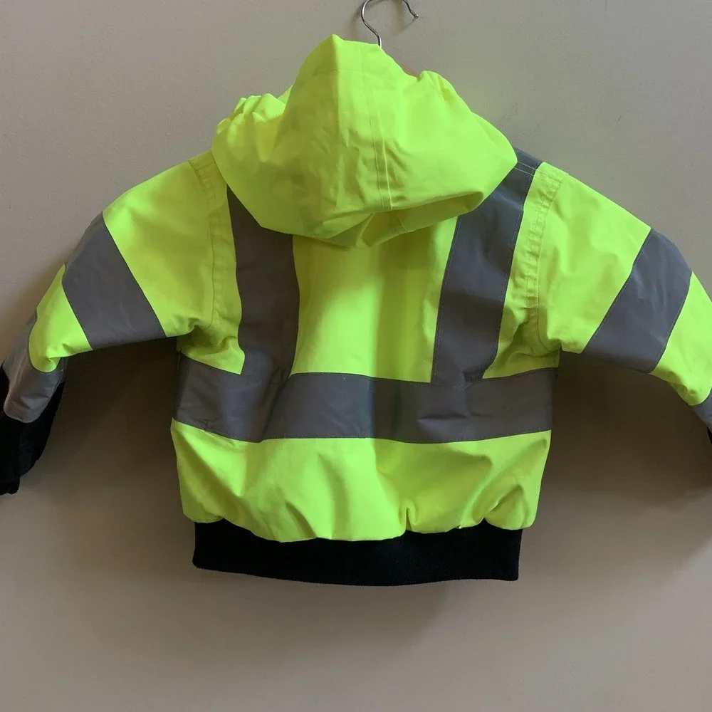 Kids  Hoodie Hi-Visibility Zip-Up Safety Jacket Size 2Y-3Y Boys Or Girls